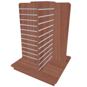 Eternity Oak 4 Way Slatwall Gondola Display Island with Aluminium Inserts