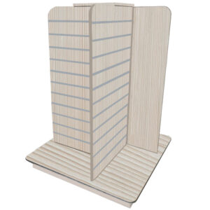 Slatwall Gondola 4-Way in a Pino Beige Finish with Aluminium Inserts