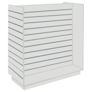 Slatwall H-Shaped Gondola in Grey with Aluminium Inserts