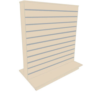 Slimline Slatwall Display Gondola in a Cream Finish with Aluminium Inserts