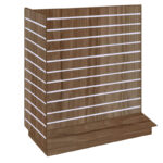 T-Shaped Slatwall Gondola Unit - Light Walnut