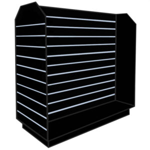 Slatwall Tombstone H-Shaped Gondola in Black with Aluminium Inserts