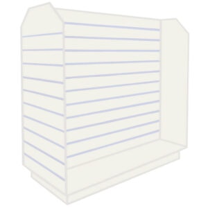 Slatwall Tombstone H-Shaped Gondola in Grey with Aluminium Inserts