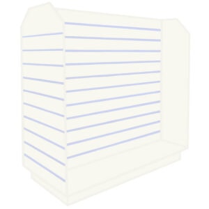 Slatwall Tombstone H-Shaped Gondola in Coral with Aluminium Inserts