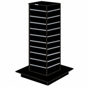Black Slatwall Gondola Tower with Aluminium Inserts