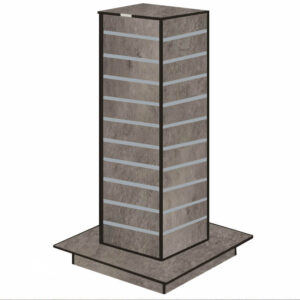Concrete Slatwall Gondola Tower with Aluminium Inserts