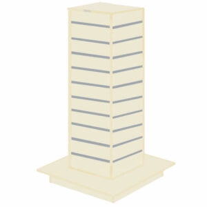 Coral Slatwall Gondola Tower with Aluminium Inserts