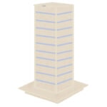 Cream Slatwall Gondola Tower with Aluminium Inserts