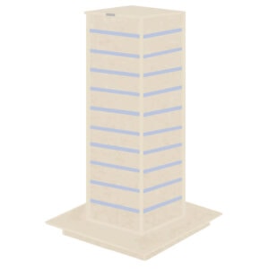 Cream Slatwall Gondola Tower with Aluminium Inserts