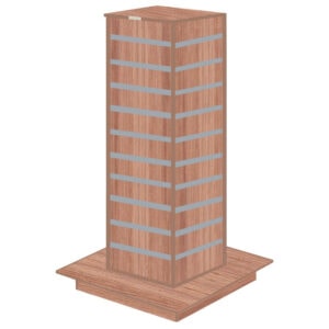 Denver Oak Slatwall Gondola Tower with Aluminium Inserts