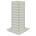 Grey Slatwall Gondola Tower with Aluminium Inserts