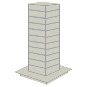 Grey Slatwall Gondola Tower with Aluminium Inserts