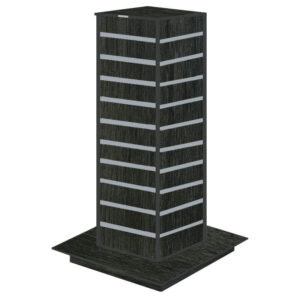 Jet Oak Slatwall Gondola Tower with Aluminium Inserts