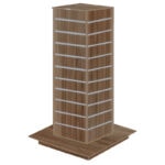 Light Walnut Slatwall Gondola Tower with Aluminium Inserts