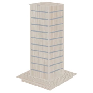Pino Beige Slatwall Gondola Tower with Aluminium Inserts