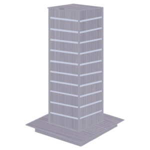 Pino Grey Slatwall Gondola Tower with Aluminium Inserts