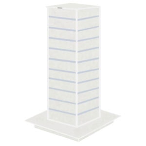 White Slatwall Gondola Tower with Aluminium Inserts