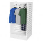 Small Flat Pack Slatwall H-Shaped Gondola in White