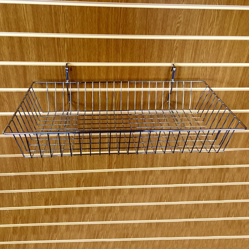 Slatwall Shallow Hanging Basket Shop Fitting - Uni-Shop Slatwall Shallow Hanging Basket Shop Fitting