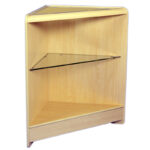 Triangular Corner Unit with Glass Top Maple